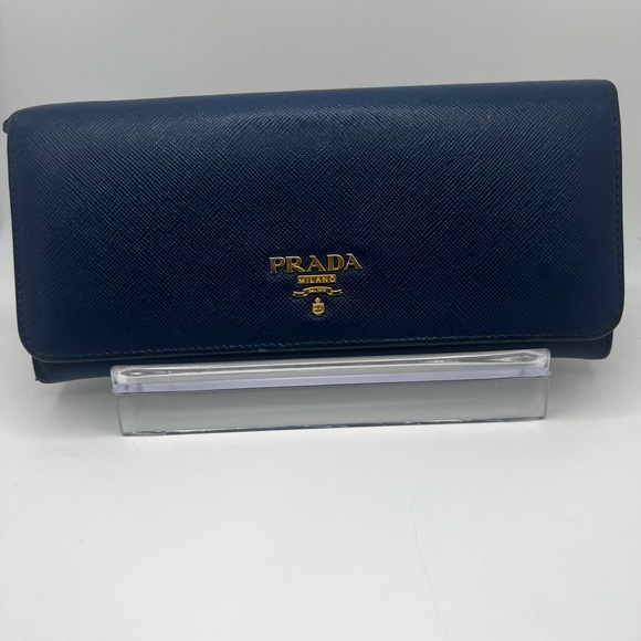 EUC Prada Saffiano Bluette Wallet - Picture 2 of 14